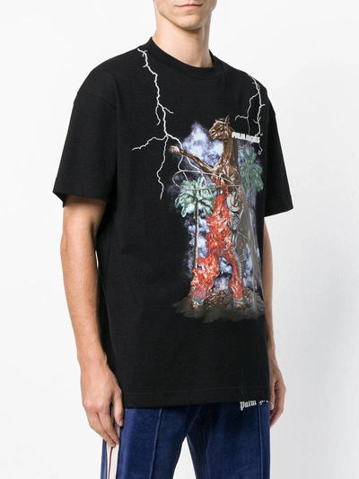 Shop Palm Angels T-shirt Mit Grafischem Print - Schwarz In Black