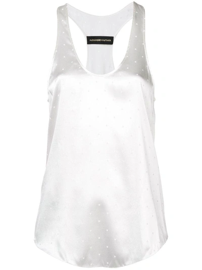 Shop Alexandre Vauthier Polka Dot Racerback Top In White