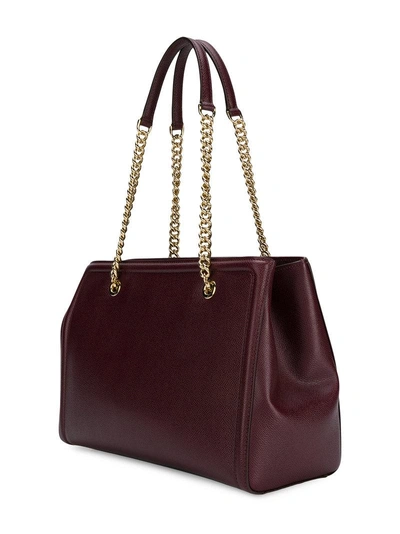 Shop Ferragamo Salvatore  Vara Bow Tote - Red