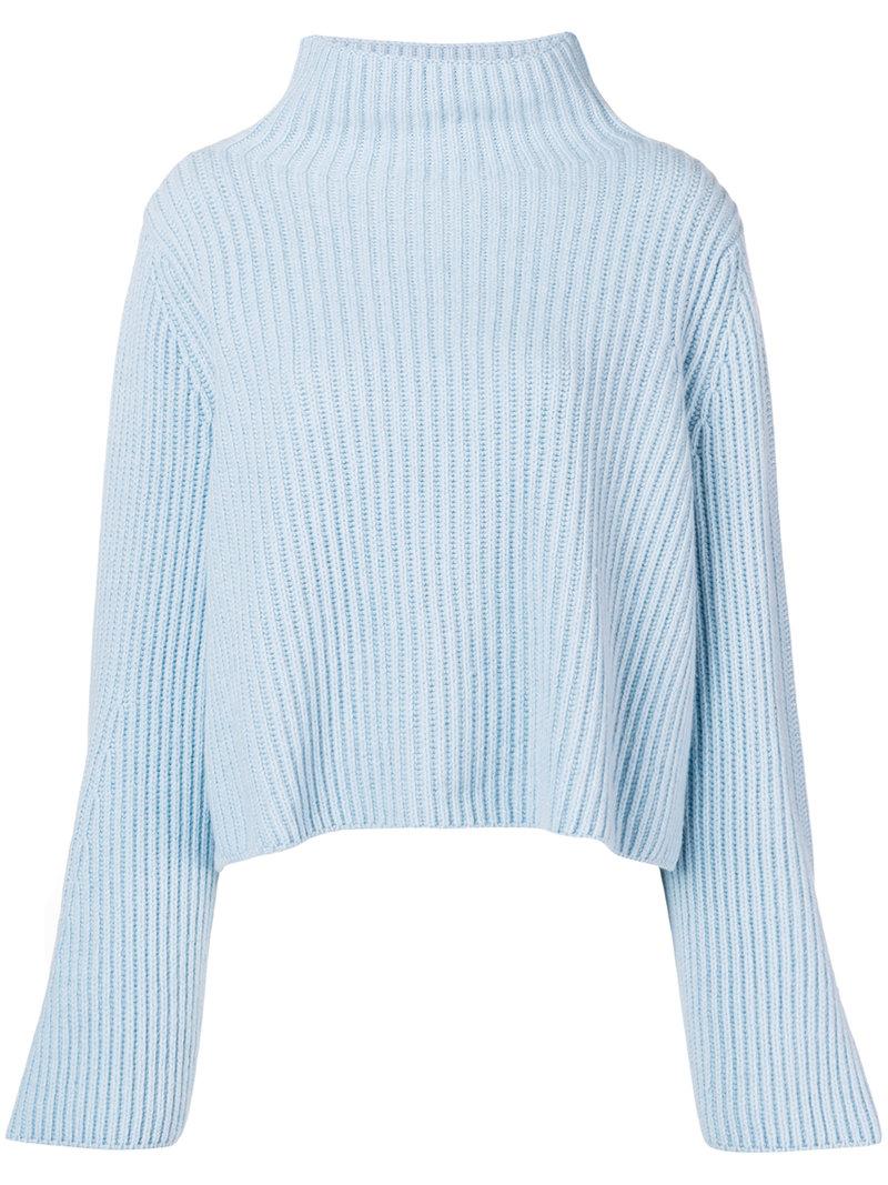 light blue turtleneck sweater