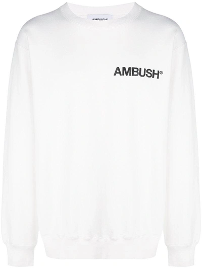 Shop Ambush Logo Print Sweatshirt  In White