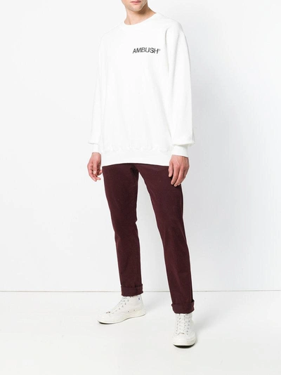 Shop Ambush Logo Print Sweatshirt  In White