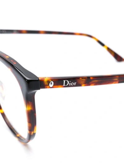 Shop Dior Eyewear  Montaigne 54 Glasses - Brown