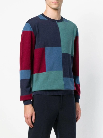 Shop Etro Colour Blocked Sweater In Blue