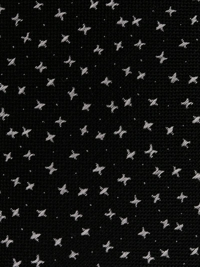 Shop Saint Laurent Star Jacquard Tie - Black