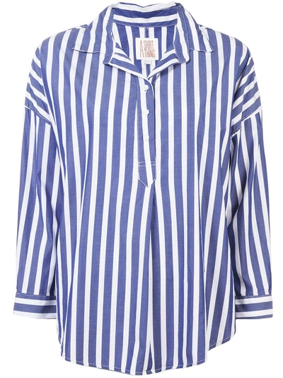 Shop A Shirt Thing Casual Striped Shirt - Blue