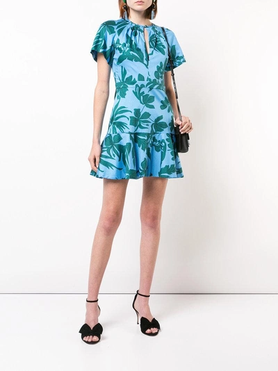 Shop Alexis Tropical Print Dress In Blue