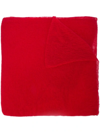 Shop Botto Giuseppe Long Plain Scarf - Red