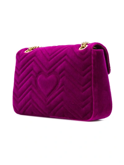 Shop Gucci Gg Marmont Shoulder Bag - Pink & Purple
