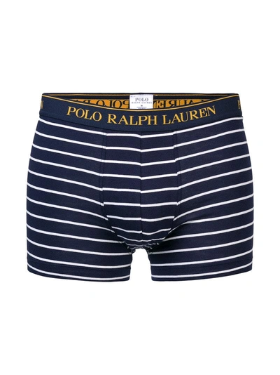 Shop Polo Ralph Lauren Logo Stripe Boxers - Blue