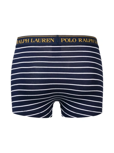 Shop Polo Ralph Lauren Logo Stripe Boxers - Blue