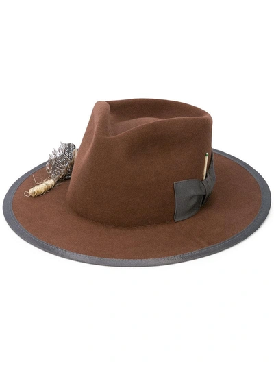 Shop Nick Fouquet Wide Brim Fedora Hat In Brown
