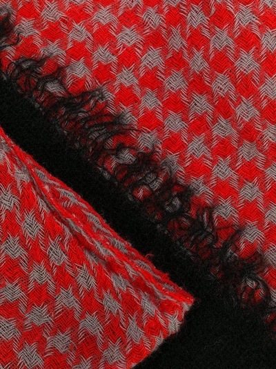 Shop Yohji Yamamoto Houndstooth Print Scarf