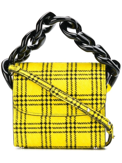 Shop Marques' Almeida Marques'almeida Tartan Chain Mini Bag - Yellow