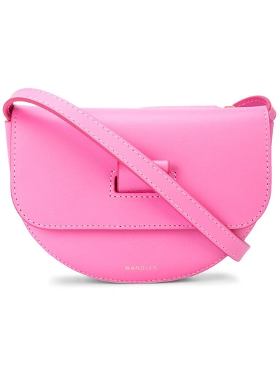 Shop Wandler Foldover Shoulder Bag In Pink