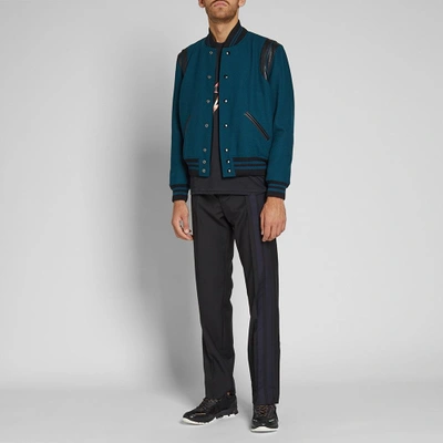 Shop Saint Laurent Wool Teddy Jacket In Blue