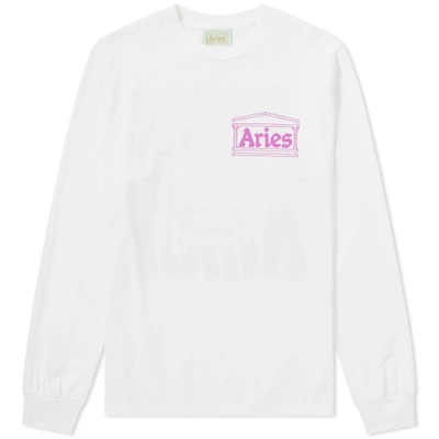 Shop Aries Long Sleeve Taz Tee In White