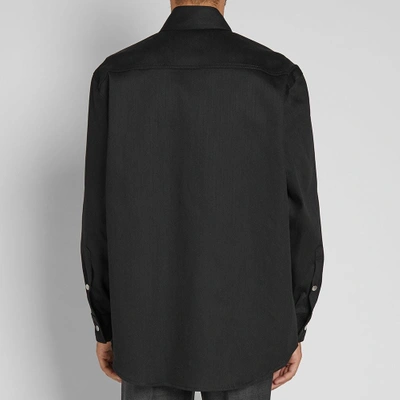 Shop Raf Simons Patch Denim Shirt In Black
