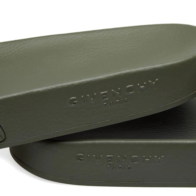 Shop Givenchy Logo Slide In Green