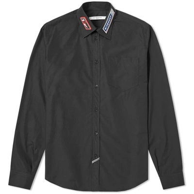 Shop Givenchy Logo Collar Shirt In Black