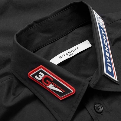 Shop Givenchy Logo Collar Shirt In Black