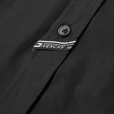Shop Givenchy Logo Collar Shirt In Black