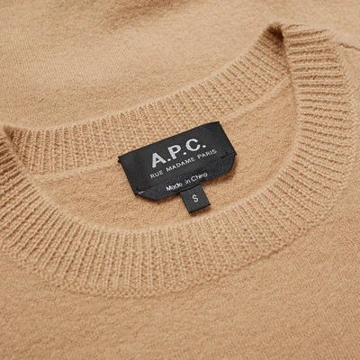 Shop Apc A.p.c. Han Boiled Wool Crew Knit In Neutrals
