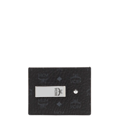 Shop Mcm Money Clip Card Case In Visetos Original In Black | Black