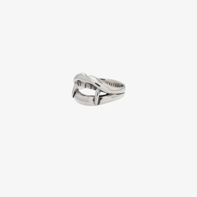 Shop Yohji Yamamoto Silver Vampire Engraved Ring In Metallic