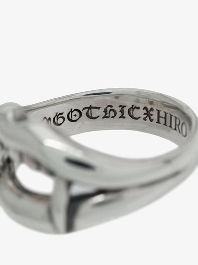 Shop Yohji Yamamoto Silver Vampire Engraved Ring In Metallic