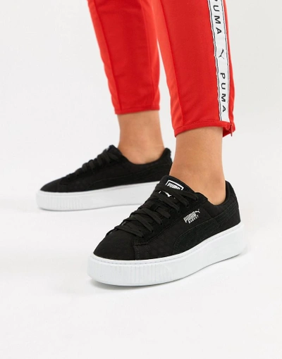 Shop Puma Basket Platform Sneaker In Black - Black