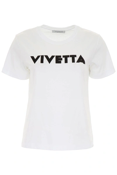 Shop Vivetta T-shirt With Logo Print In White (white)