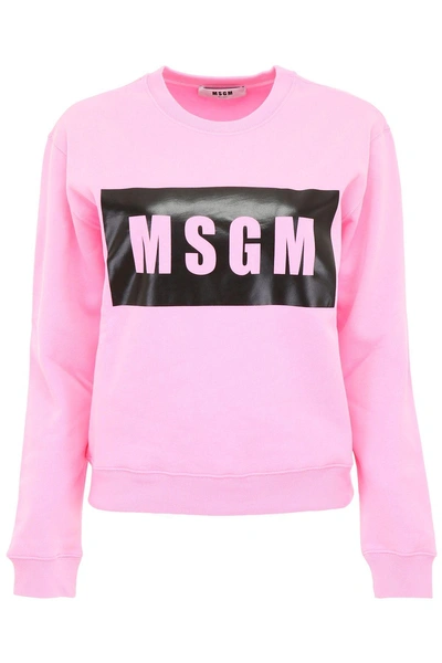 Shop Msgm Logo Sweatshirt In Rosa (pink)