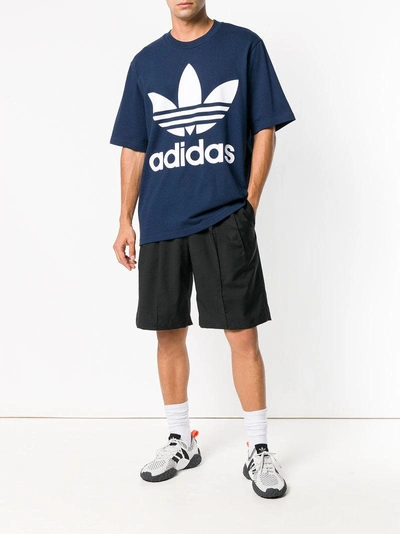 Shop Adidas Originals Adidas Oversize Trefoil T-shirt - Blue