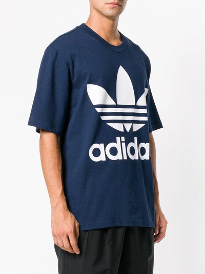 Shop Adidas Originals Adidas Oversize Trefoil T-shirt - Blue