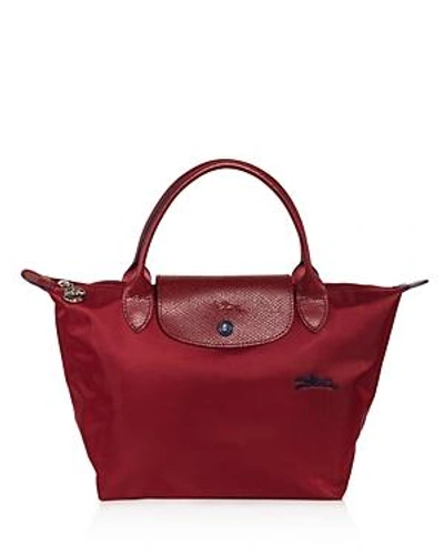 Shop Longchamp Le Pliage Club Small Nylon Travel Bag In Garnet Red/nickel