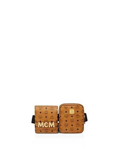Shop Mcm Stark Belt Bag In Cognac Brown/gold