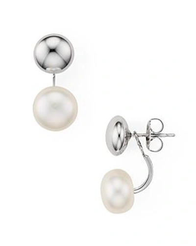 Shop Nancy B Cultured Freshwater Pearl Drop Earrings - 100% Exclusive In Silver