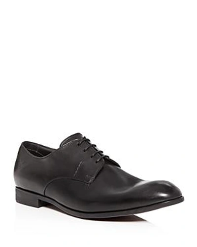 Shop Armani Collezioni Men's Leather Plain Toe Oxfords In Black