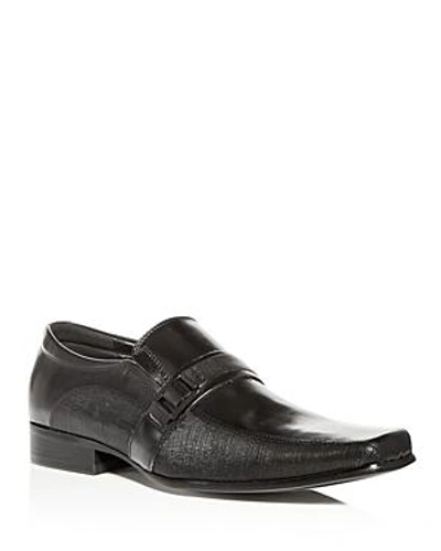 Shop Kenneth Cole Men's Magic-ly Leather Square Toe Loafers In Black
