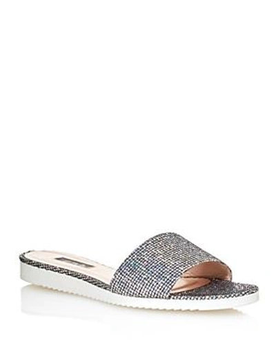 Shop Sjp By Sarah Jessica Parker Women's Tropez Glitter Slide Sandals - 100% Exclusive In Silver