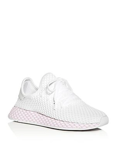 Adidas Originals Deerupt Runner Suede-trimmed Mesh Sneakers In White |  ModeSens