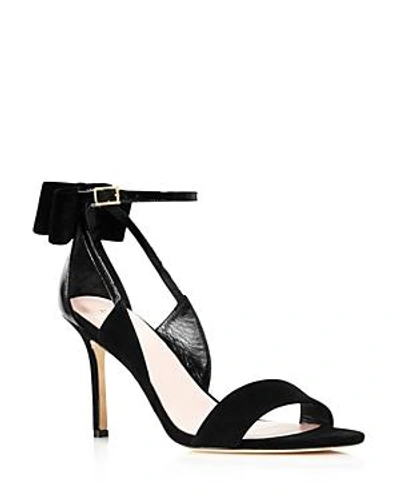 Shop Kate Spade New York Women's Ilessa Open-toe Suede High-heel Sandals In Black