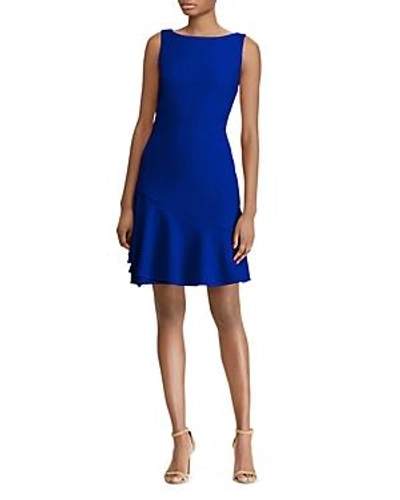 Shop Ralph Lauren Lauren  Flounced Jersey Dress In Anchor Blue