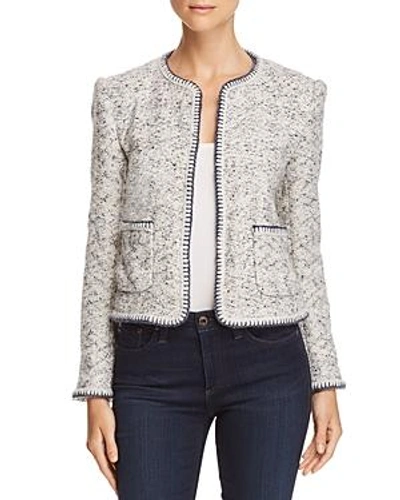 Shop Rebecca Taylor Speckled-tweed Jacket In Grey Combo
