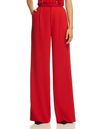 Shop Alice And Olivia Alice + Olivia Eric High-waist Wide-leg Pants In Ruby