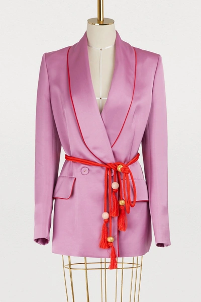 Shop Peter Pilotto Satin Blazer In Pink