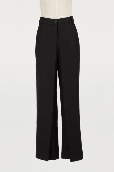 Shop Aalto Large High Rise Tailored Trousers In Black