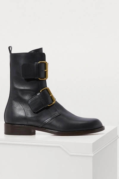 Shop Michel Vivien Emerance Boots In Navy