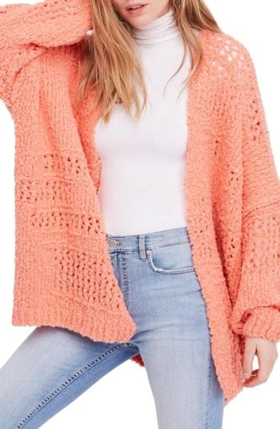 Shop Free People Saturday Morning Cardigan In Coral